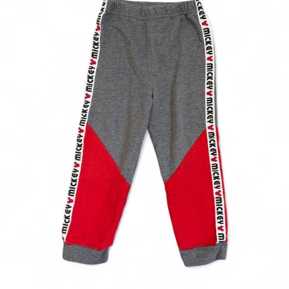 Mickey Mouse Disney Toddler Gray Fleece Jogger Pants with Side Tape Size 4T